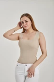Modatalika Kadın Kare Yaka Crop Triko Bluz thumbnail 3