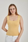 Modatalika Kadın Kare Yaka Crop Triko Bluz thumbnail 2