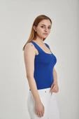Modatalika Kadın Kare Yaka Crop Triko Bluz thumbnail 10