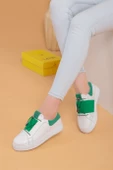 Alvaro Beyaz Yeşil Renkli  Sneaker thumbnail 3