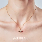 Chocli 18 Ayar Altın Kaplama  Arı Kolye thumbnail 8