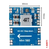 Mini560 12V 4A Voltaj Düşürücü Modül Güç Kaynağı 18V Step Down thumbnail 1