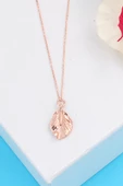 925 ayar Gümüş Yaprak Modeli Charm Kolye thumbnail 4