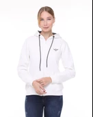 Backpacker Kadın Sweatshirt Kapüşonlu Fermuarlı Ekru thumbnail 2