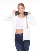 Backpacker Kadın Sweatshirt Kapüşonlu Fermuarlı Ekru thumbnail 7