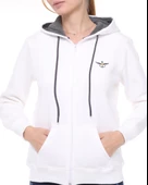 Backpacker Kadın Sweatshirt Kapüşonlu Fermuarlı Ekru thumbnail 8