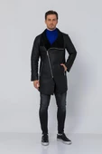Erkek Regular Fit İçi Yünlü Fermuar Detaylı Deri İşçilikli Klasik Napa Deri Mont thumbnail 3