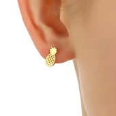 925 Ayar Gümüş Ananas Modeli Küpe thumbnail 5