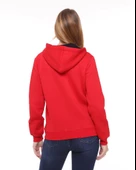 Backpacker Kadın Sweatshirt Kapüşonlu Fermuarlı Kırmızı thumbnail 6
