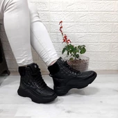 M.P 1408 Siyah Kaymaz Taban 18cm Kısa Bayan Bot thumbnail 2