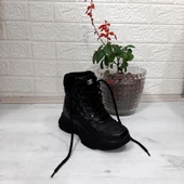 M.P 1408 Siyah Kaymaz Taban 18cm Kısa Bayan Bot thumbnail 6