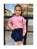 Lacivert Renk Önü Pileli Şort Etek thumbnail 2