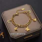 Kelebek Charm Çelik Bileklik Sns40038 thumbnail 1