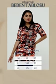 Kadın Turuncu Kamuflaj Poly Tunik thumbnail 7