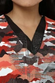 Kadın Turuncu Kamuflaj Poly Tunik thumbnail 5