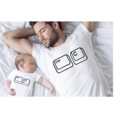 MODAVALS CTRL C/CTRL V BABA ÇOCUK TSHIRT AİLE KOMBİN - BEYAZ thumbnail 1