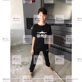 MODAVALS PİLOT/CO-PİLOT BABA ÇOCUK TSHIRT AİLE KOMBİN - SİYAH thumbnail 3