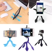 Esnek Kıvrılabilir Elastik Mini Ahtapot Tripod Stand-Pembe thumbnail 3