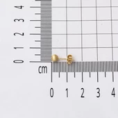 14 Ayar Altın Mat Top Küpe 4 mm. thumbnail 4
