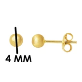 14 Ayar Altın Mat Top Küpe 4 mm. thumbnail 7
