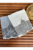Melis ikili kadife havlu 50 × 90 thumbnail 1