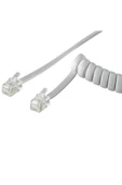 Spiralli Telefon Ahize Kablosu - Gri thumbnail 2