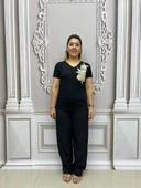 Vizon Pullu Tshirt - SİYAH thumbnail 2