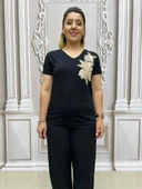 Vizon Pullu Tshirt - SİYAH thumbnail 3