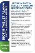 Bioxcin Biotin Tablet 5000 Mg Biotin Şampuan 300ml Hediye thumbnail 5