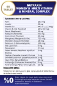 Nutraxin Multivitamin Kadın - Multivitamin & Mineral Complex 60 Tablet thumbnail 3