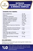 Nutraxin Multivitamin Kadın - Multivitamin & Mineral Complex 60 Tablet thumbnail 4
