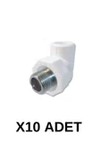 PPRC Dış Dişli Dirsek 25 1/2 10 Adet thumbnail 1