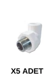 PPRC Dış Dişli Dirsek 25 1/2 5 Adet thumbnail 1