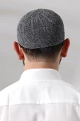 Melanj Dantel Detaylı Örme Gold Namaz Takkesi thumbnail 5