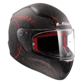 LS2 RAPID TAKAROA MAT SİYAH-KIRMIZI KASK thumbnail 2