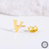 14 Ayar Altın V Harf Küpe 0,44 gr thumbnail 1
