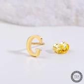 14 Ayar Altın G Harf Küpe 0,46 gr thumbnail 1
