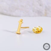 14 Ayar Altın İ Harf Küpe 0,37 gr thumbnail 1