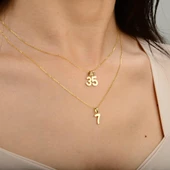 14 Ayar Üç Rakamı Altın Kolye 1,63 gr thumbnail 5