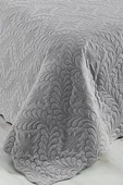 Ivy Gri Çift Kişilik Microfiber Kapitone Yatak Örtüsü thumbnail 4