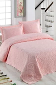 Ivy Pudra Çift Kişilik Microfiber Kapitone Yatak Örtüsü thumbnail 1