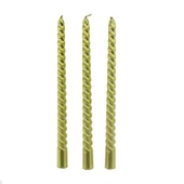 3 Adet 25cm Şamdan Mum Varaklı Spiral thumbnail 6