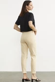 Likralı Fit Mom Jean - Bej thumbnail 6
