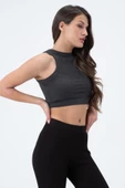 Kadın Kaşkorse Crop Atlet   Antrasit thumbnail 3