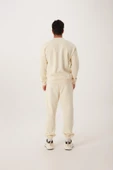 Erkek Fermuar Detaylı Sweatshirt Ekru thumbnail 3