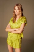 Pijama Şort Bluz Takım 1502 - 2'li Set Yeşil thumbnail 1