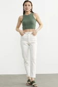 Likralı Fit Mom Jean - Ekru thumbnail 1