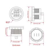 AEK-Tech DC12V/24V Dijital Voltmetre Ampermetre thumbnail 4
