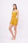 Peraluna IRIS JUMPSUIT Ajurlu Kadın Triko Tulum - Hardal thumbnail 6
