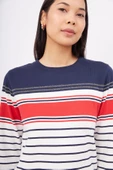 Peraluna SOFIA PULLOVER Çizgili Organik Pamuk Kadın Kazak  - Lacivert Multi thumbnail 3